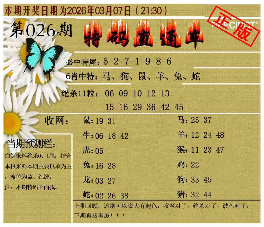 026期特码直通车[图]