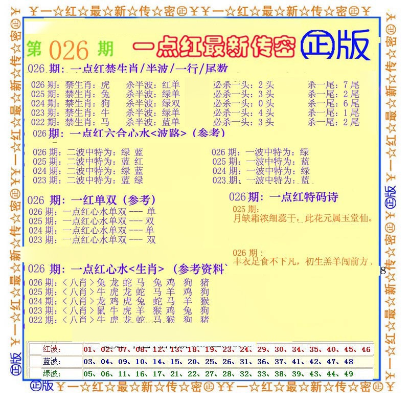 026期一点红最新传密[图]