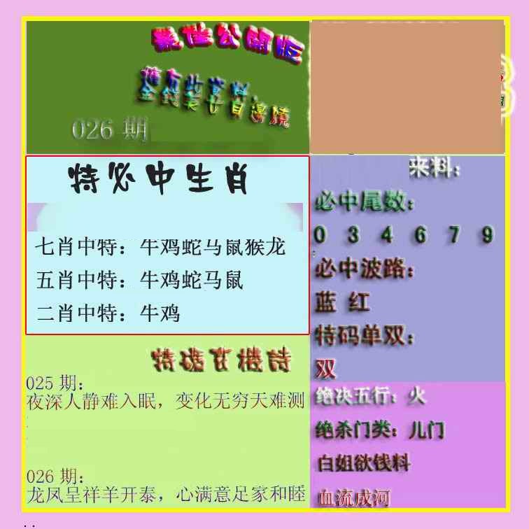 026期波肖门尾最佳公开版[图]