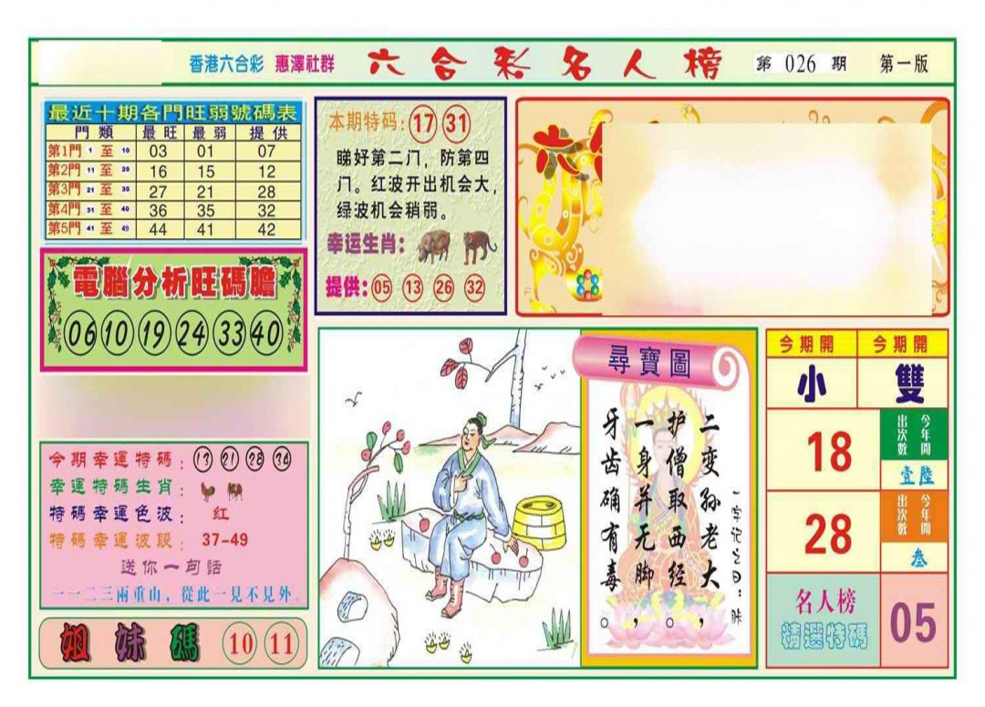 026期名人榜A(新图)[图]