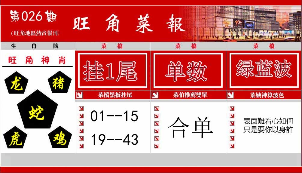 026期旺角菜报[图]
