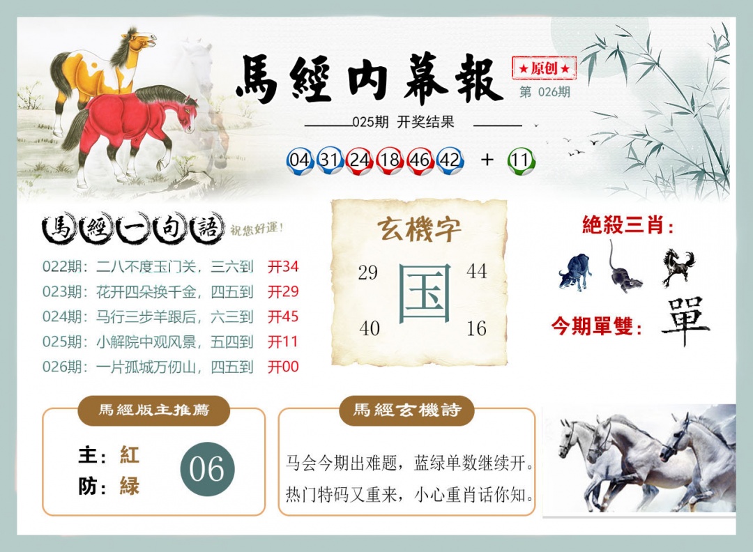 026期马经内幕报[图]