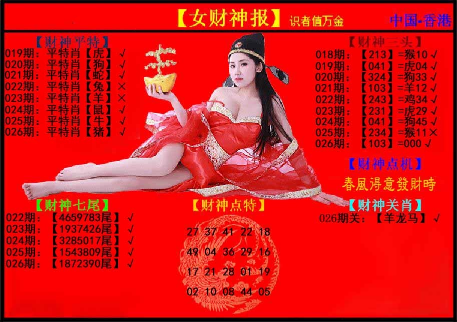 026期女财神报[图]